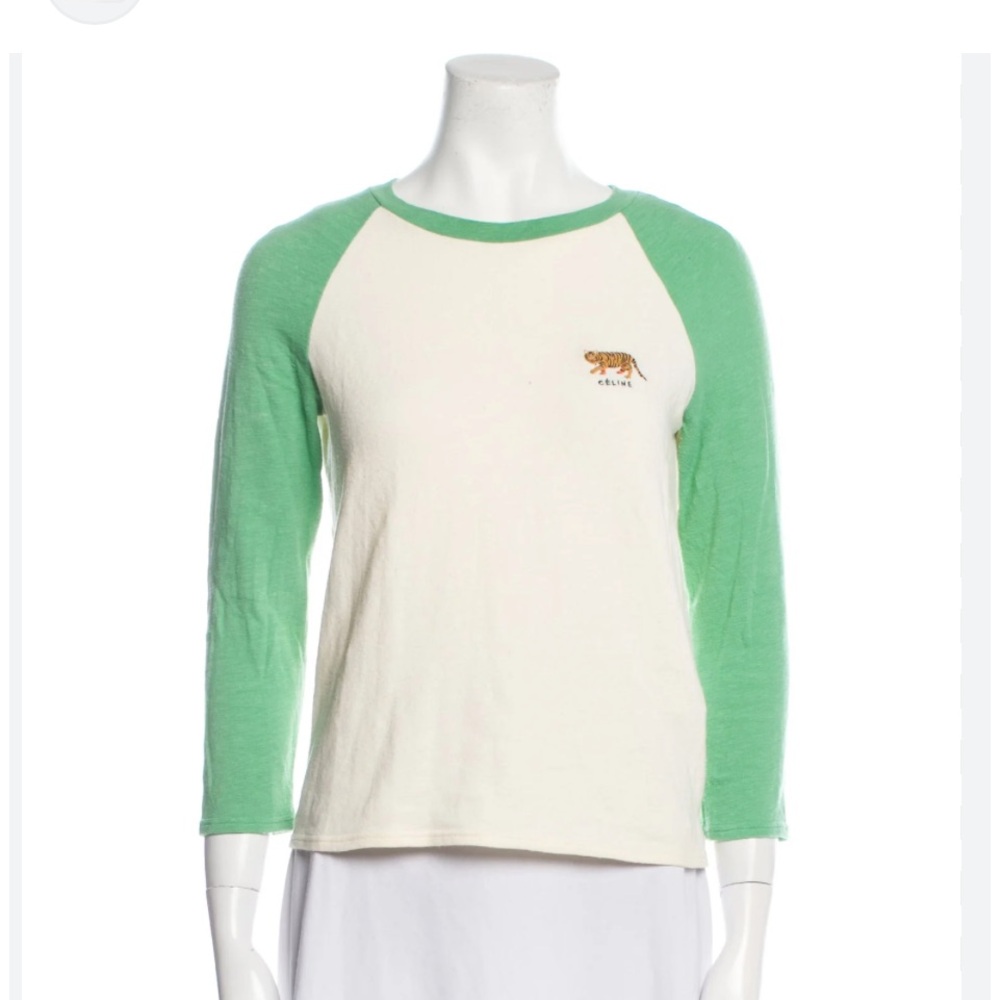 Celine Graphic Print Scoop Neck Sweatshirt embroidered